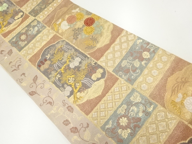 JAPANESE FUKURO OBI / WOVEN PINE & PAULOWNIA